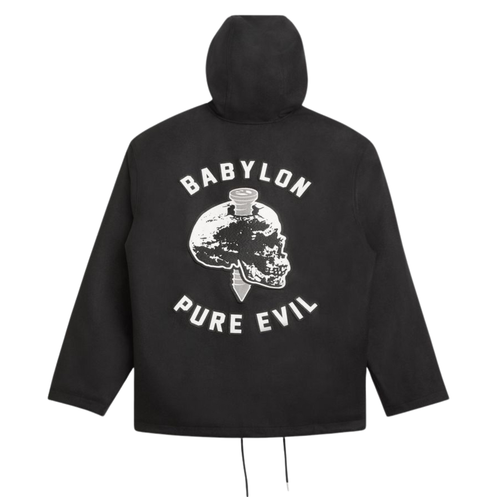 Babylon Wool Zip Hooded Jacket - Jet Black