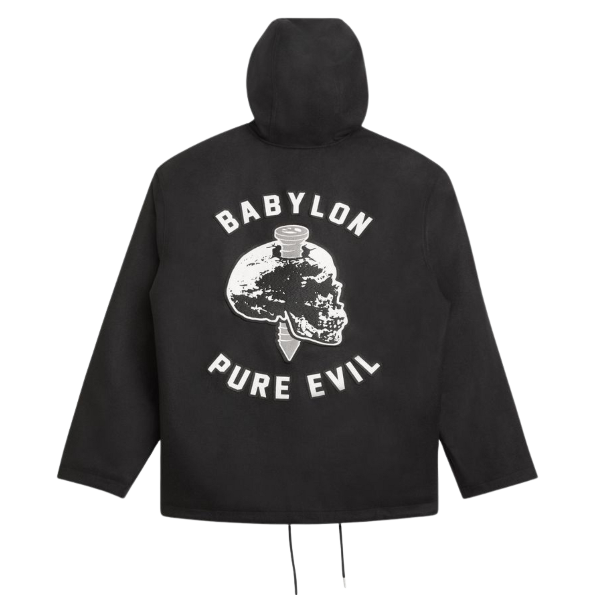 Babylon Wool Zip Hooded Jacket - Jet Black
