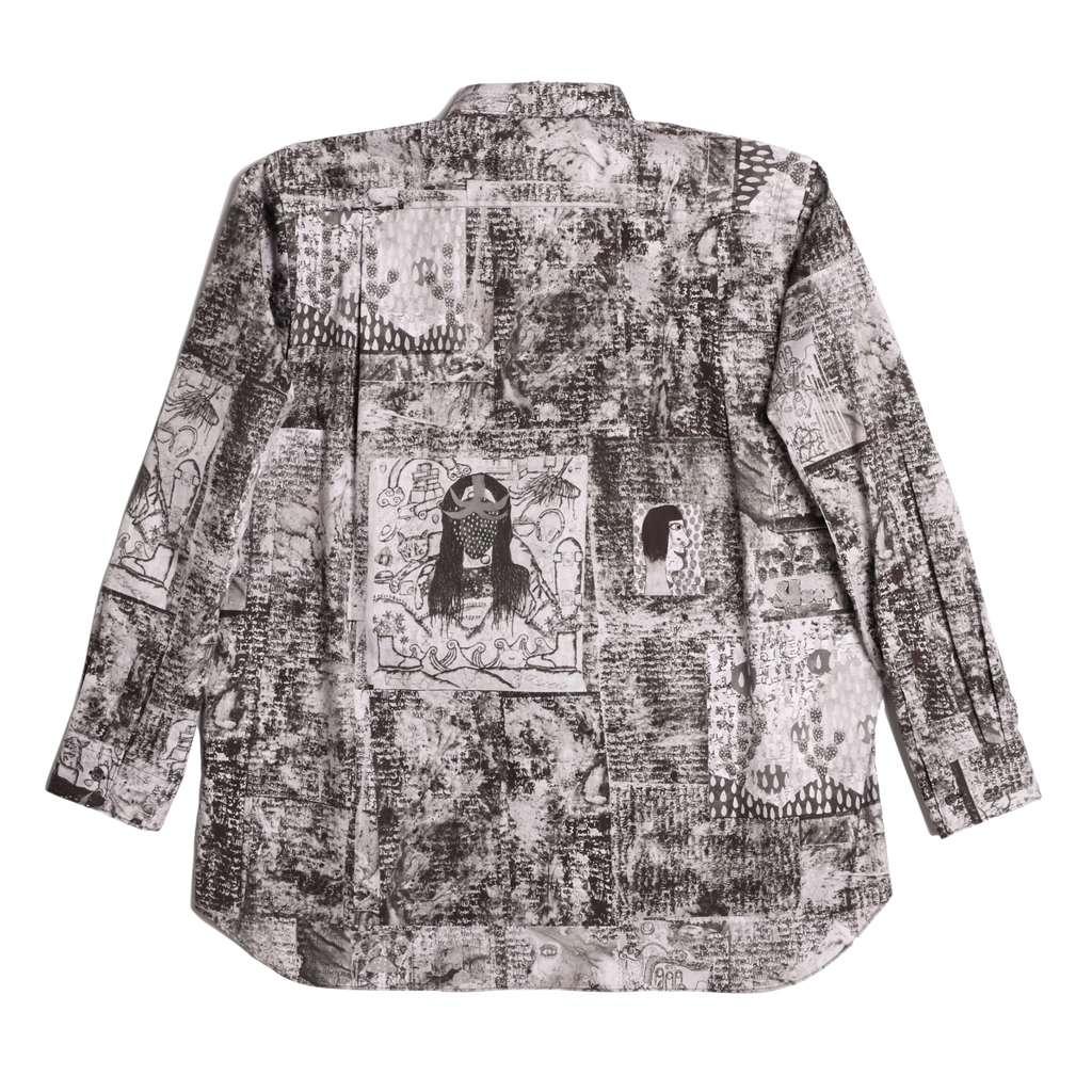 COMME des GARÇONS Men's Woven Graphic Print Long-Sleeve Shirt