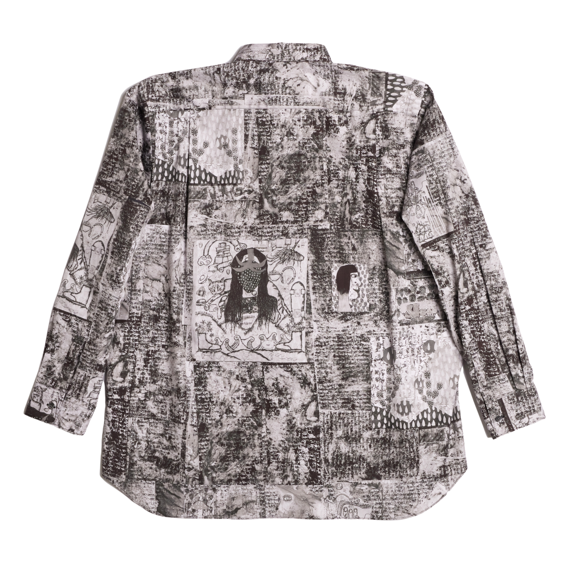 COMME des GARÇONS Men's Woven Graphic Print Long-Sleeve Shirt