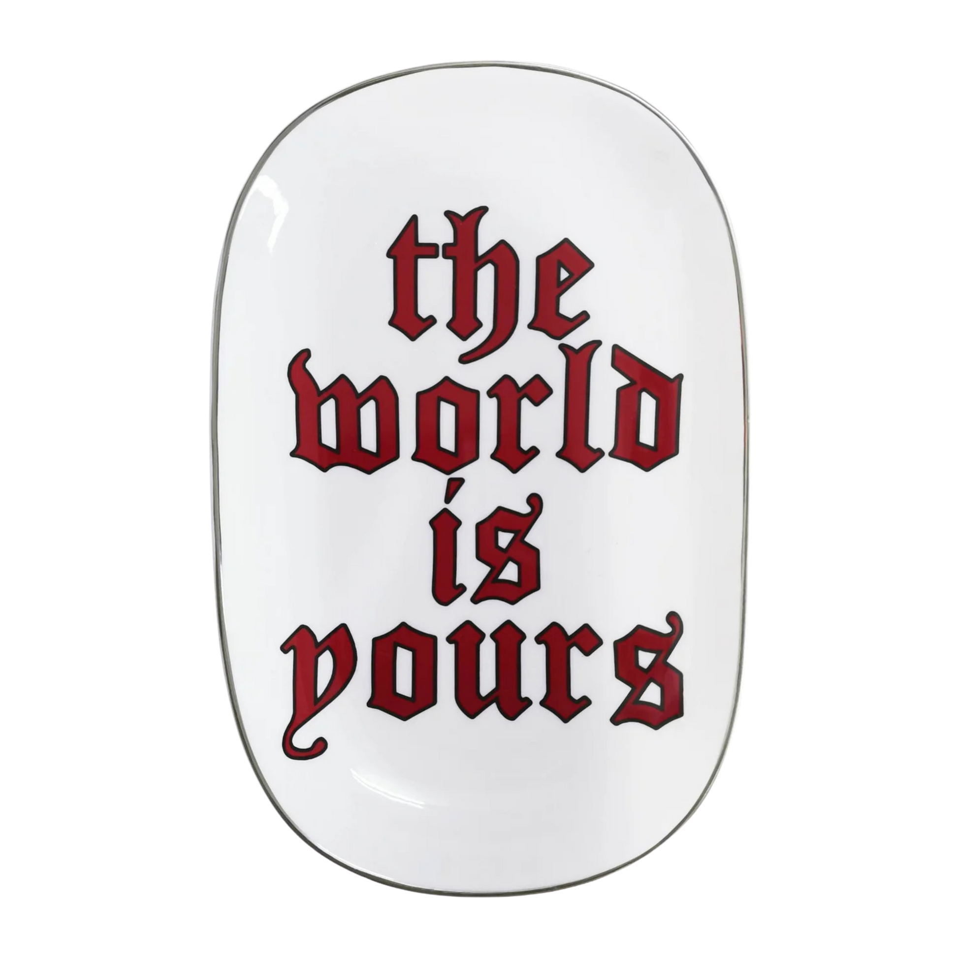 OBJECTS ARE BY x NAS Bone-Free China Tray (The World Is Yours)