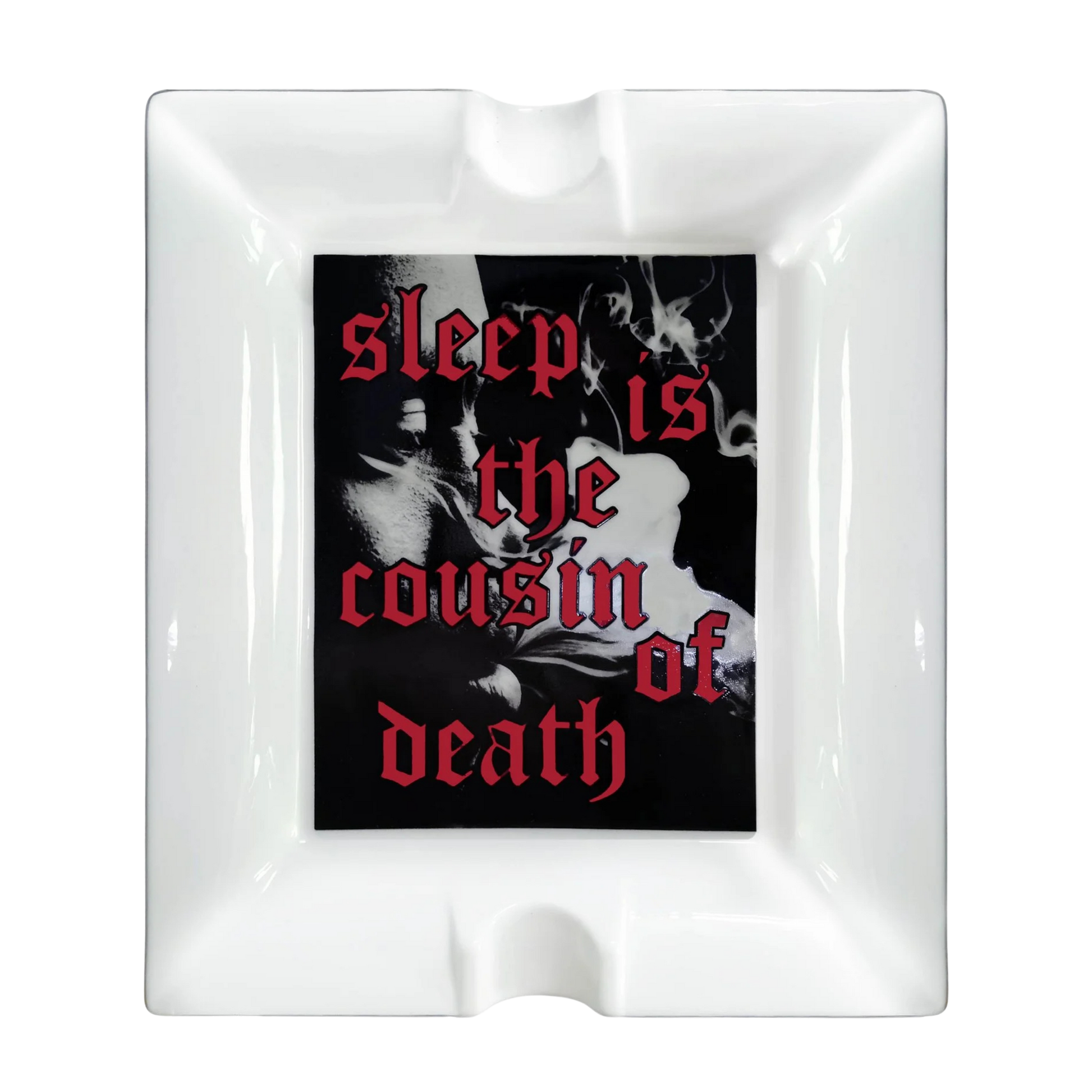 OBJECTS ARE BY x NAS Bone-Free China Ashtray (Sleep Is The Cousin Of Death)