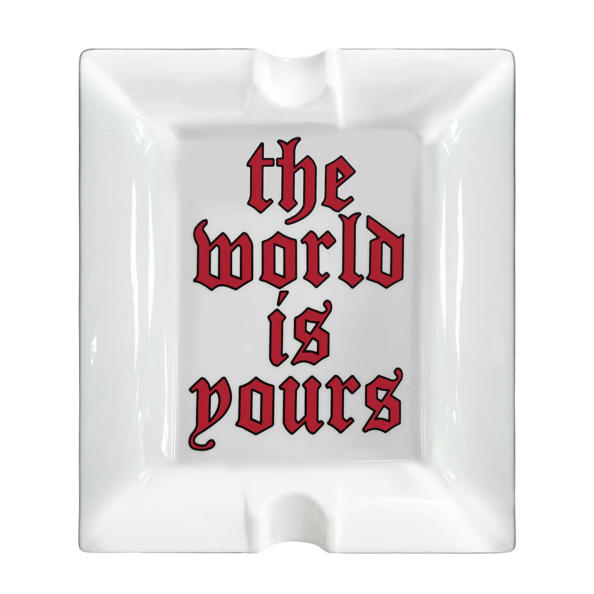 OBJECTS ARE BY x NAS Bone-Free China Ashtray (The World Is Yours)