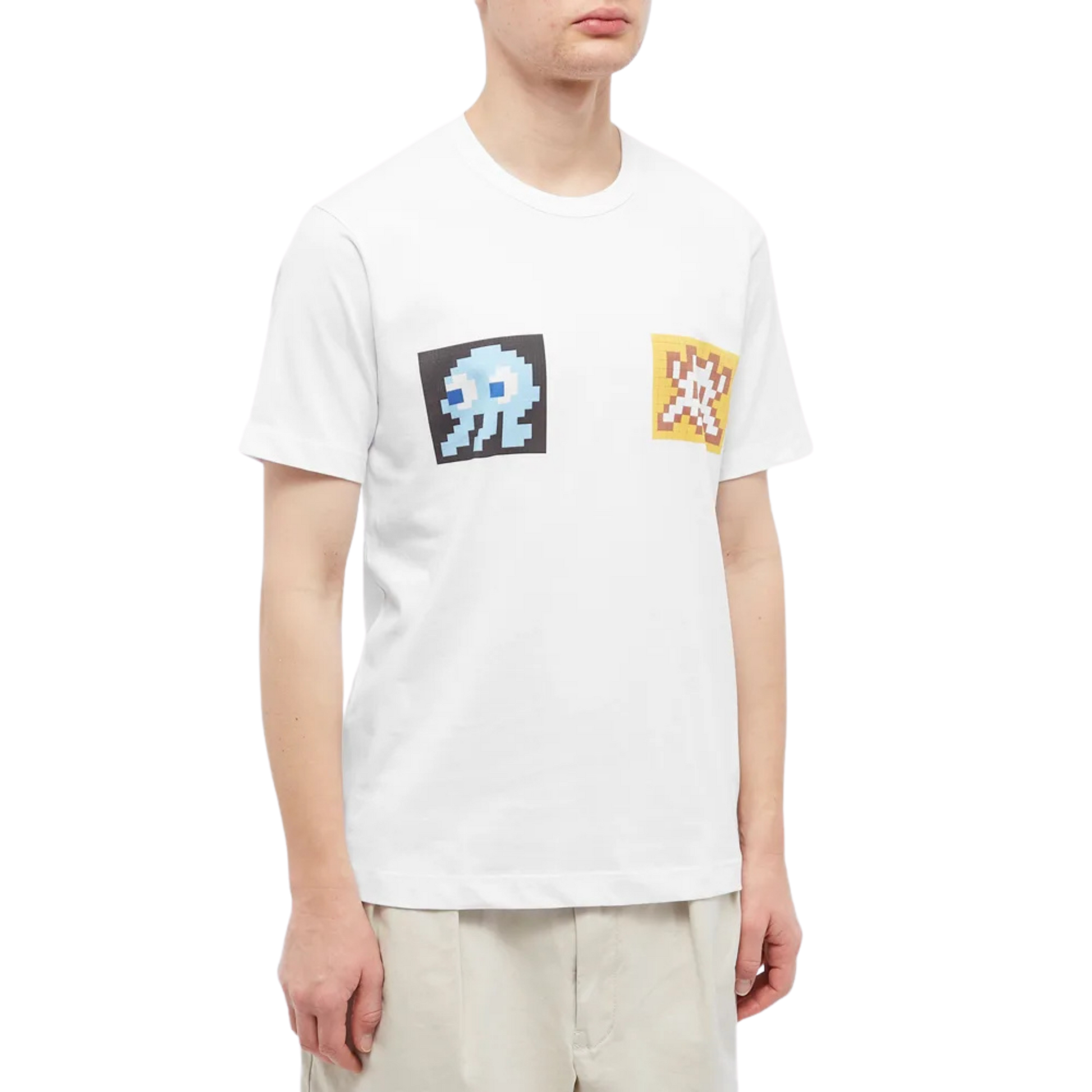 Comme des Garçons Shirt Invader Graphic Tee - White