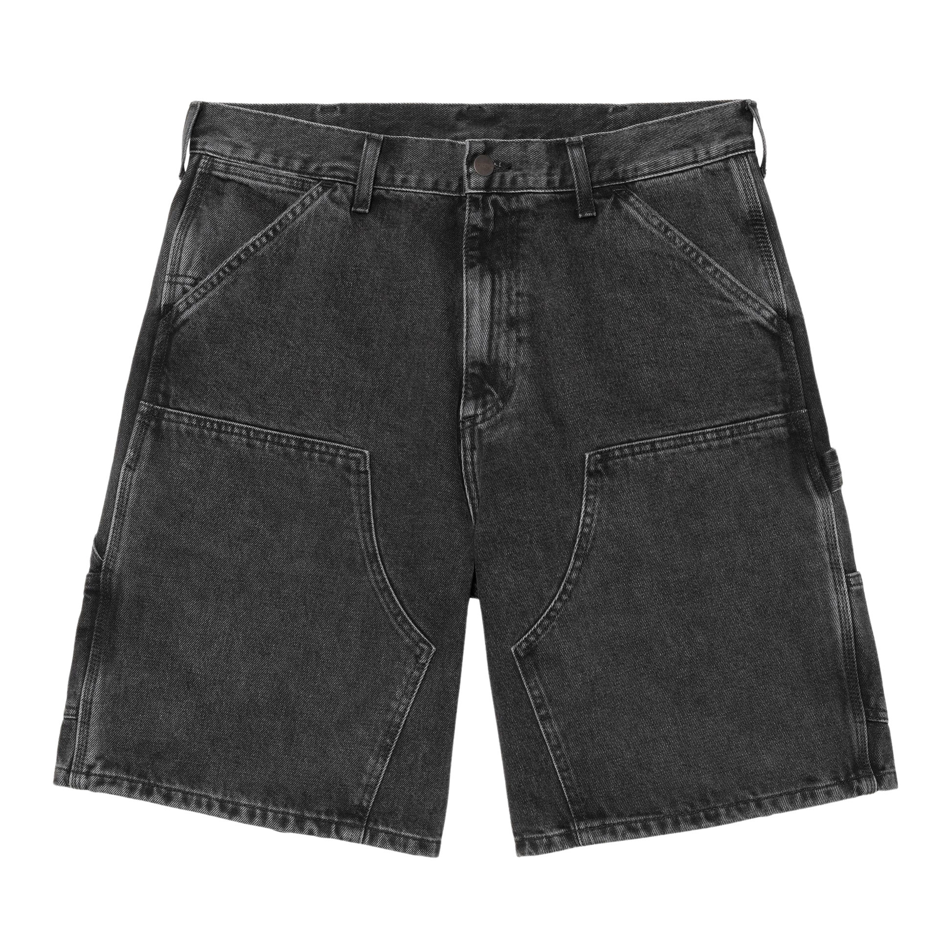 Carhartt WIP Double Knee Short - Black Stone Washed Denim