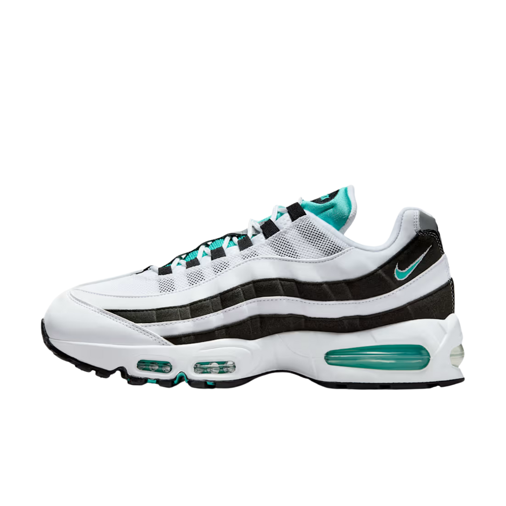 Men's Nike Air Max 95 OG "Black Border" - White/Hyper Jade/ Black/Metallic Silver