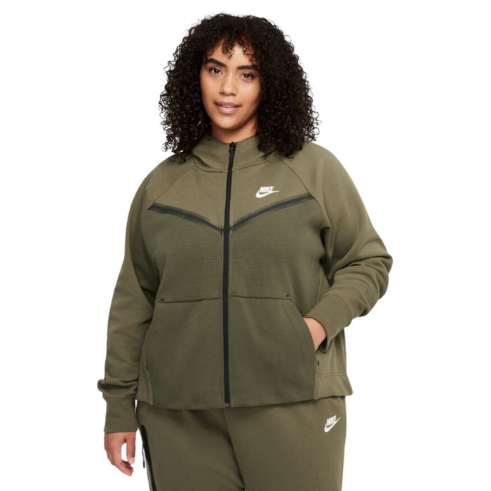 Nike Sportswear Tech Fleece Windrunner Zip-Up Hooded Sweatshirt - Medium Olive/Cargo Khaki