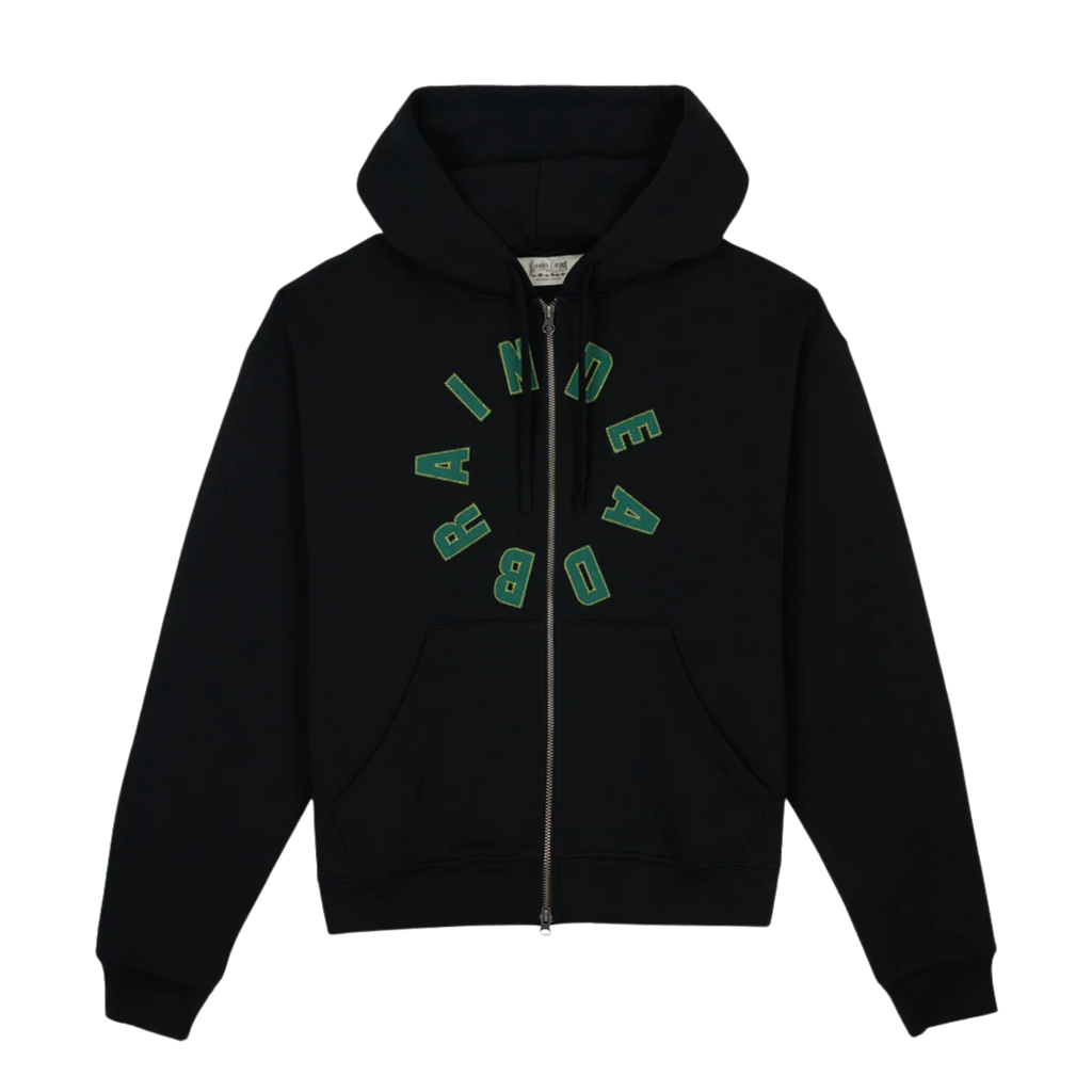 Brain Dead Collegiate Zip Up Hoodie - Black