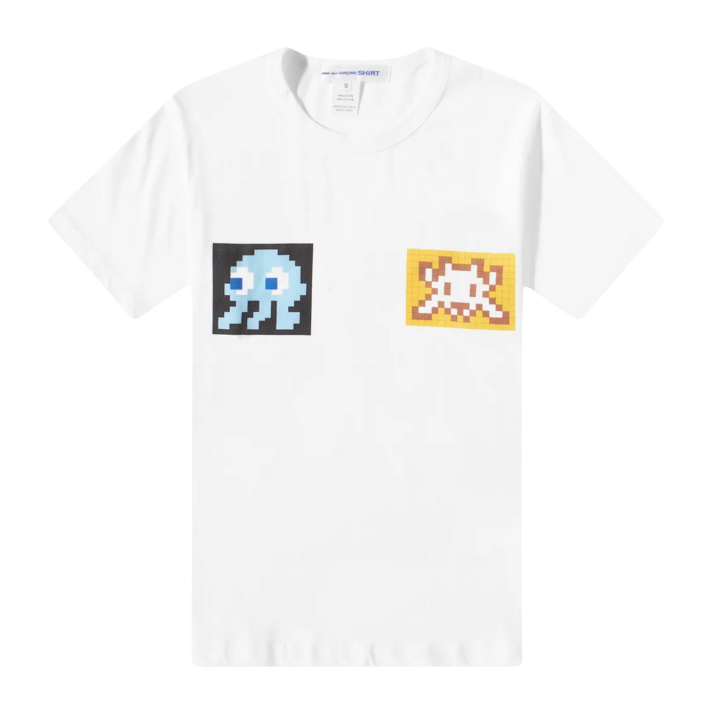 Comme des Garçons Shirt Invader Graphic Tee - White
