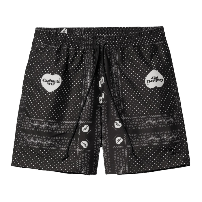 Carhartt WIP Slater Swim Trunks Heart Bandana Print Black