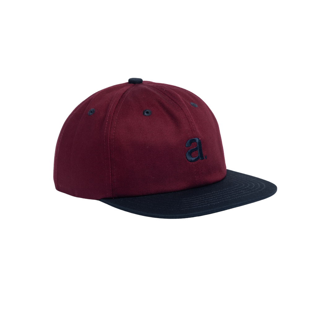 Autumn Twill 6 Panel Snapback Hat - Burgundy