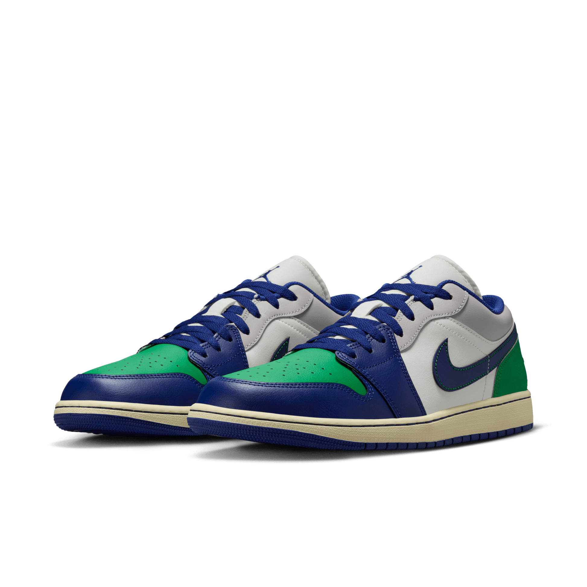 Men's Air Jordan 1 Low "Rare Air" - Sail/Deep Roya Blue/Stadium Green