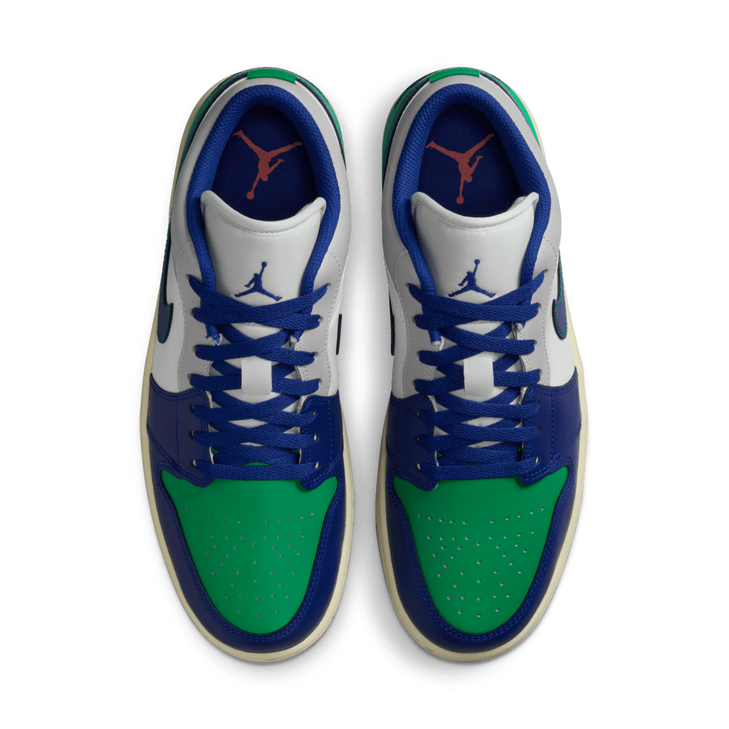 Men's Air Jordan 1 Low "Rare Air" - Sail/Deep Roya Blue/Stadium Green