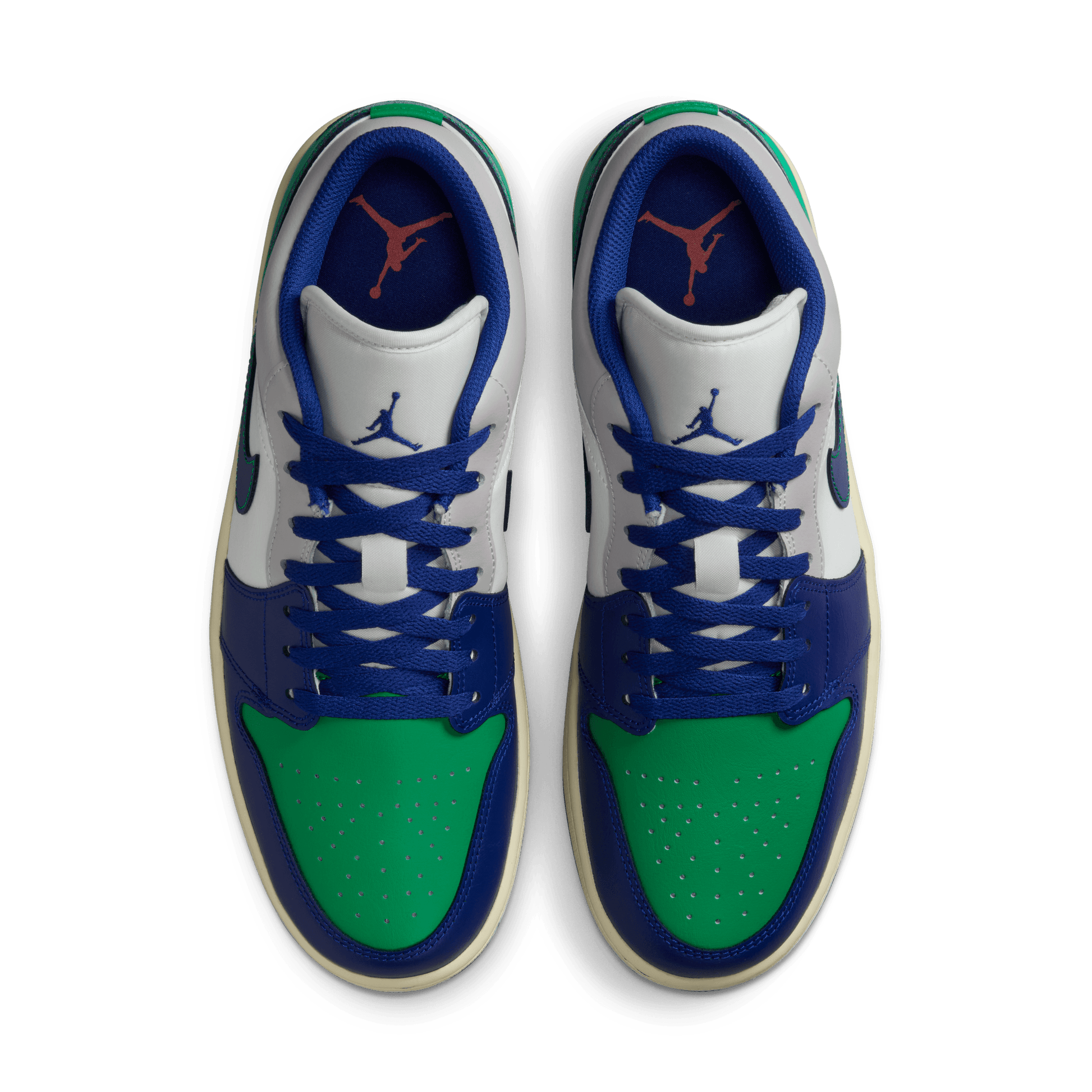 Men's Air Jordan 1 Low "Rare Air" - Sail/Deep Roya Blue/Stadium Green