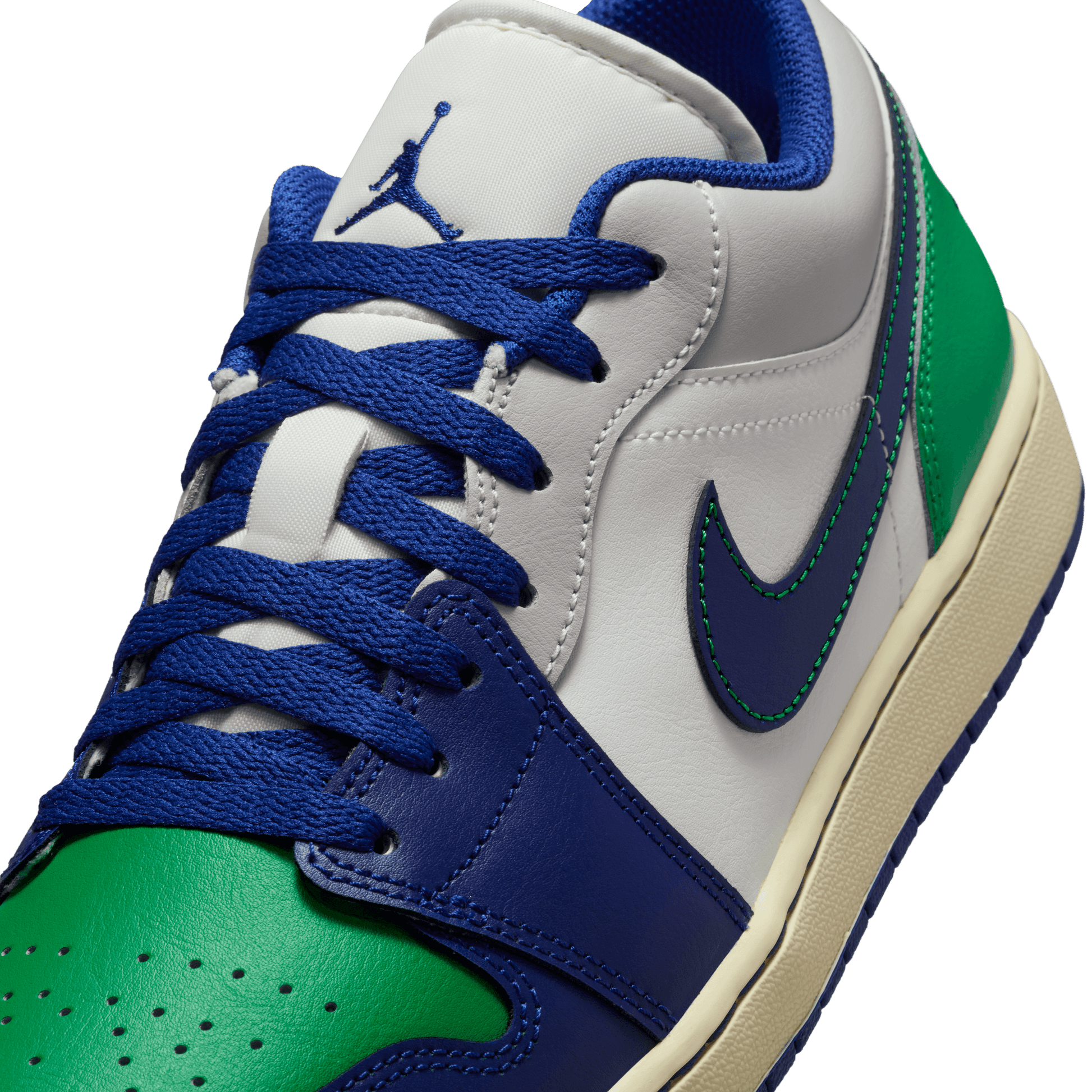Men's Air Jordan 1 Low "Rare Air" - Sail/Deep Roya Blue/Stadium Green