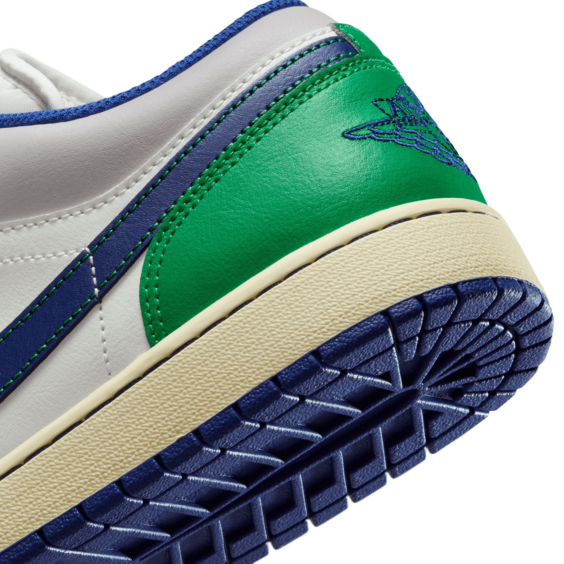 Men's Air Jordan 1 Low "Rare Air" - Sail/Deep Roya Blue/Stadium Green