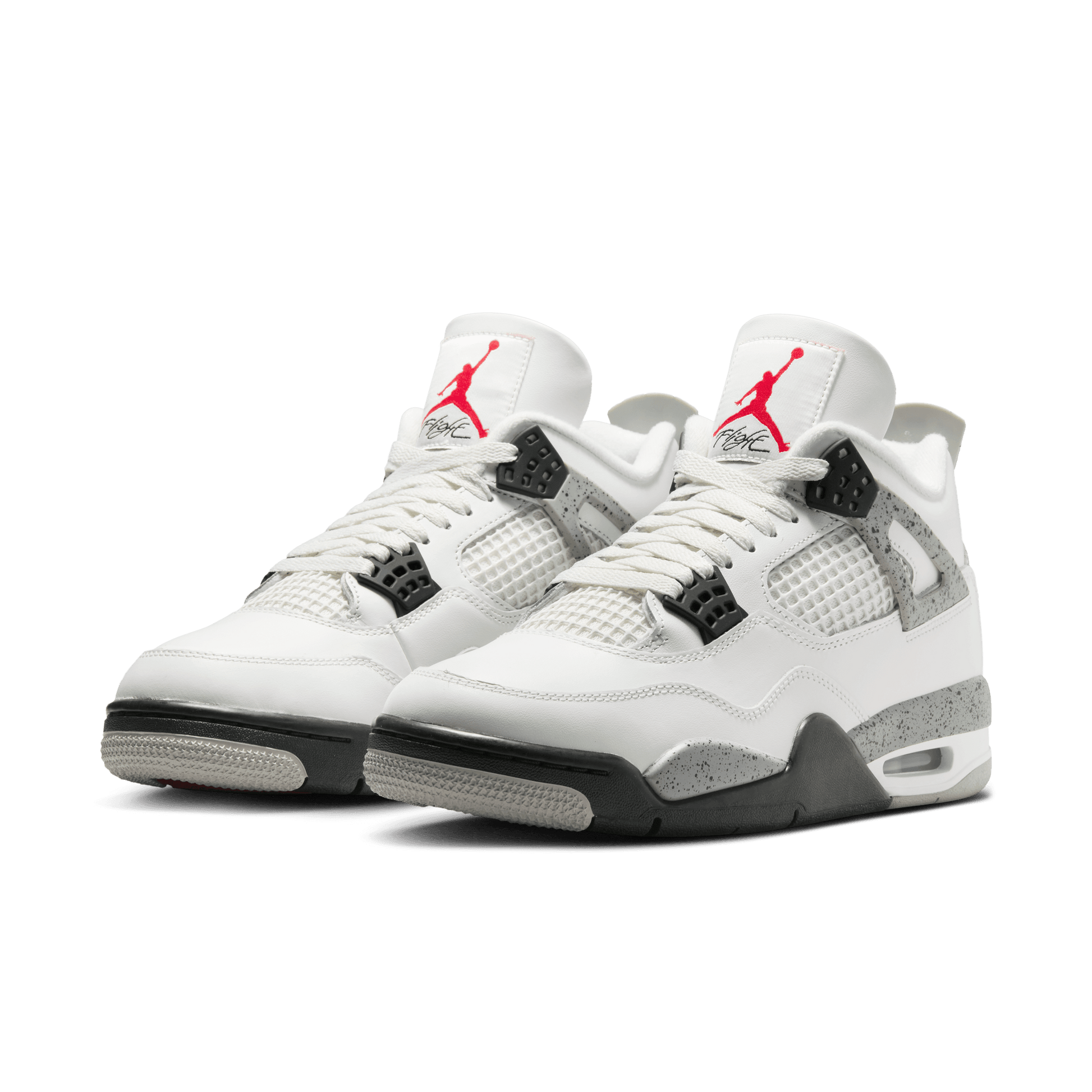 Men's Jordan 4 Retro 'White Cement' - Summit White/Cement Grey/Black Fire Red