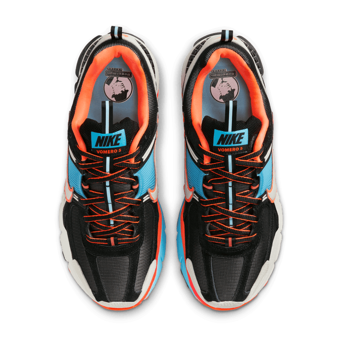 Women's Nike Zoom Vomero 5 PRM - Black/Light Bone/Blue Gaze/Total Orange