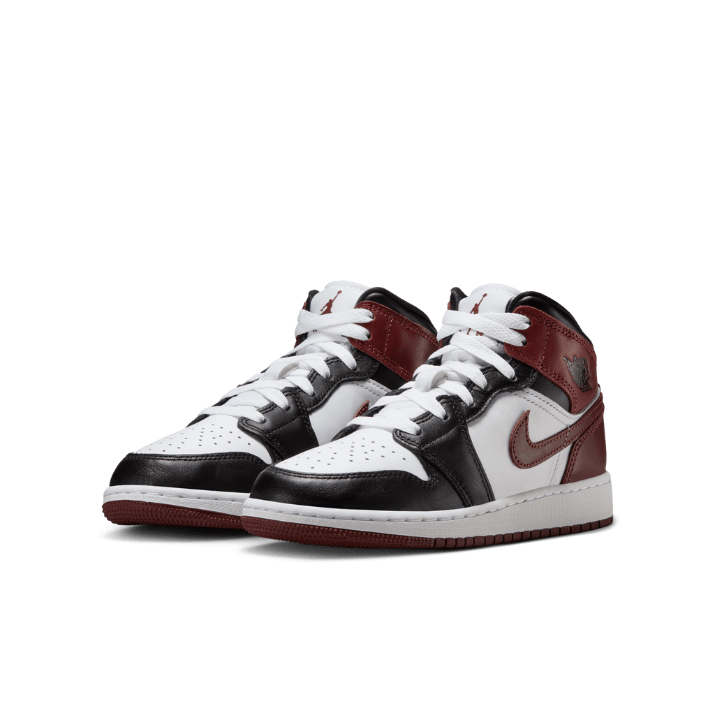 Gradeschool Air Jordan 1 Mid SE - White/Dark Pony/Black