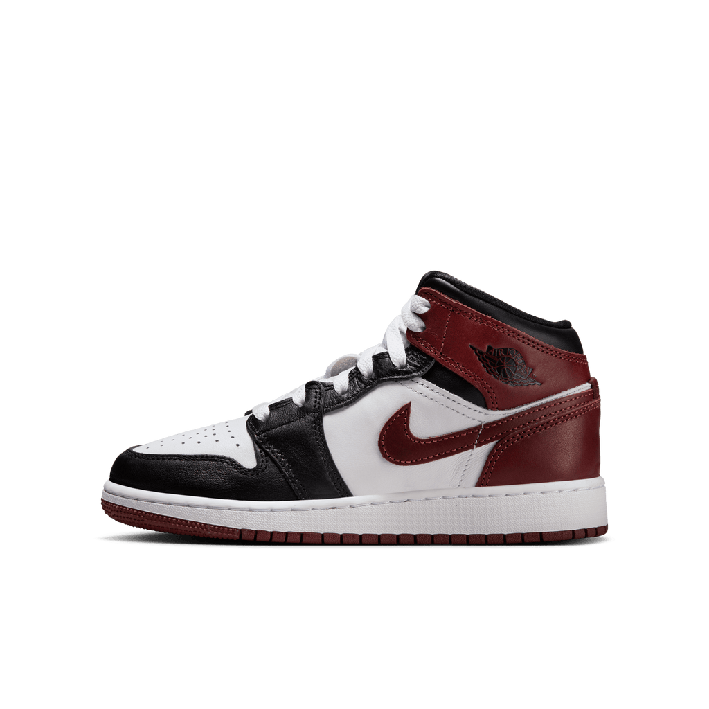 Gradeschool Air Jordan 1 Mid SE - White/Dark Pony/Black