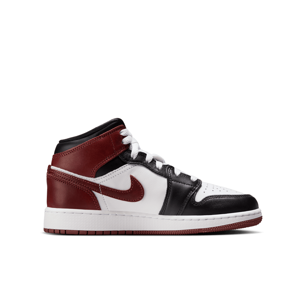 Gradeschool Air Jordan 1 Mid SE - White/Dark Pony/Black