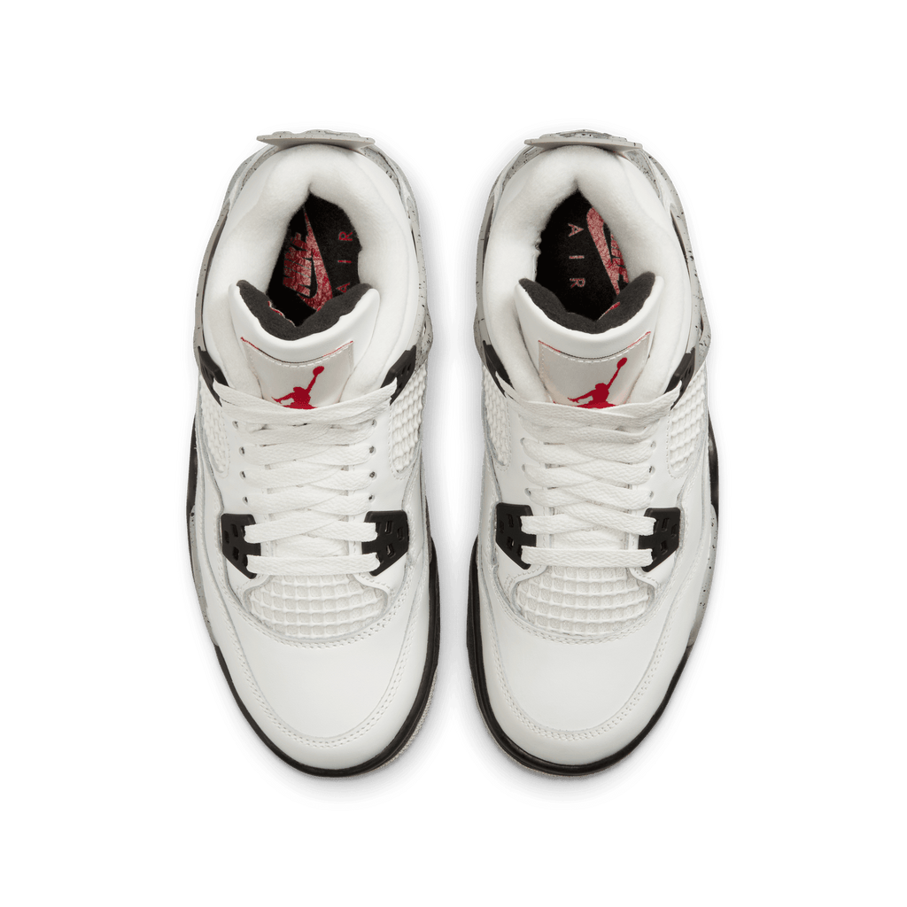 Gradeschool Jordan 4 Retro 'White Cement' (GS) - Summit White/Cement Grey/Black Fire Red