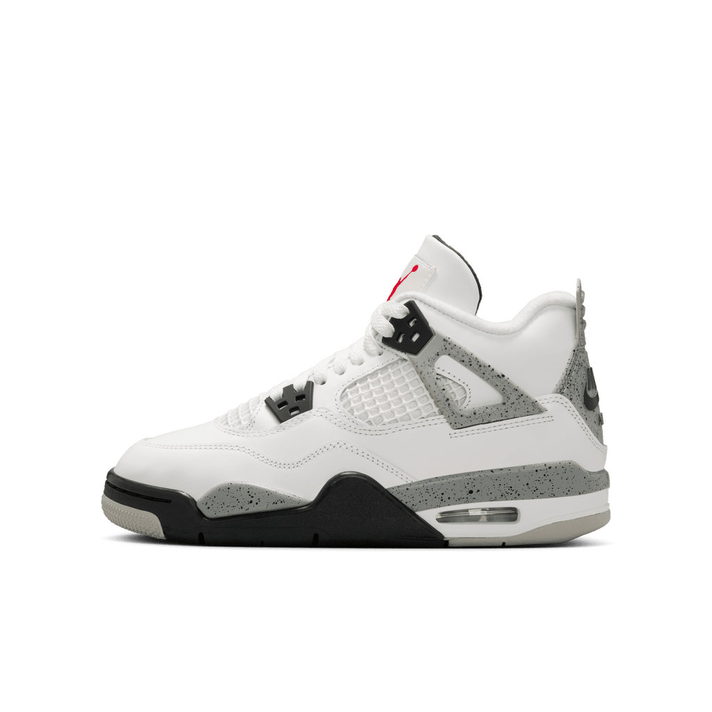 Gradeschool Jordan 4 Retro 'White Cement' (GS) - Summit White/Cement Grey/Black Fire Red