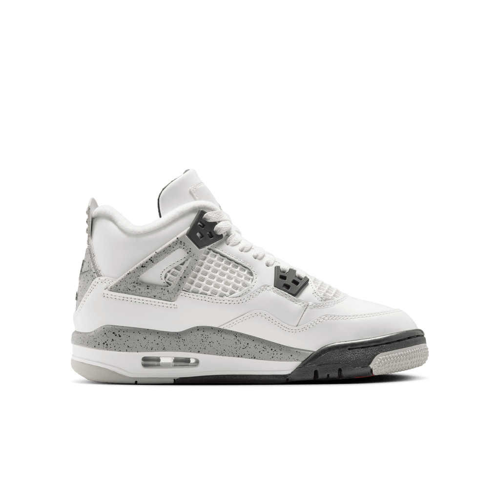 Gradeschool Jordan 4 Retro 'White Cement' (GS) - Summit White/Cement Grey/Black Fire Red