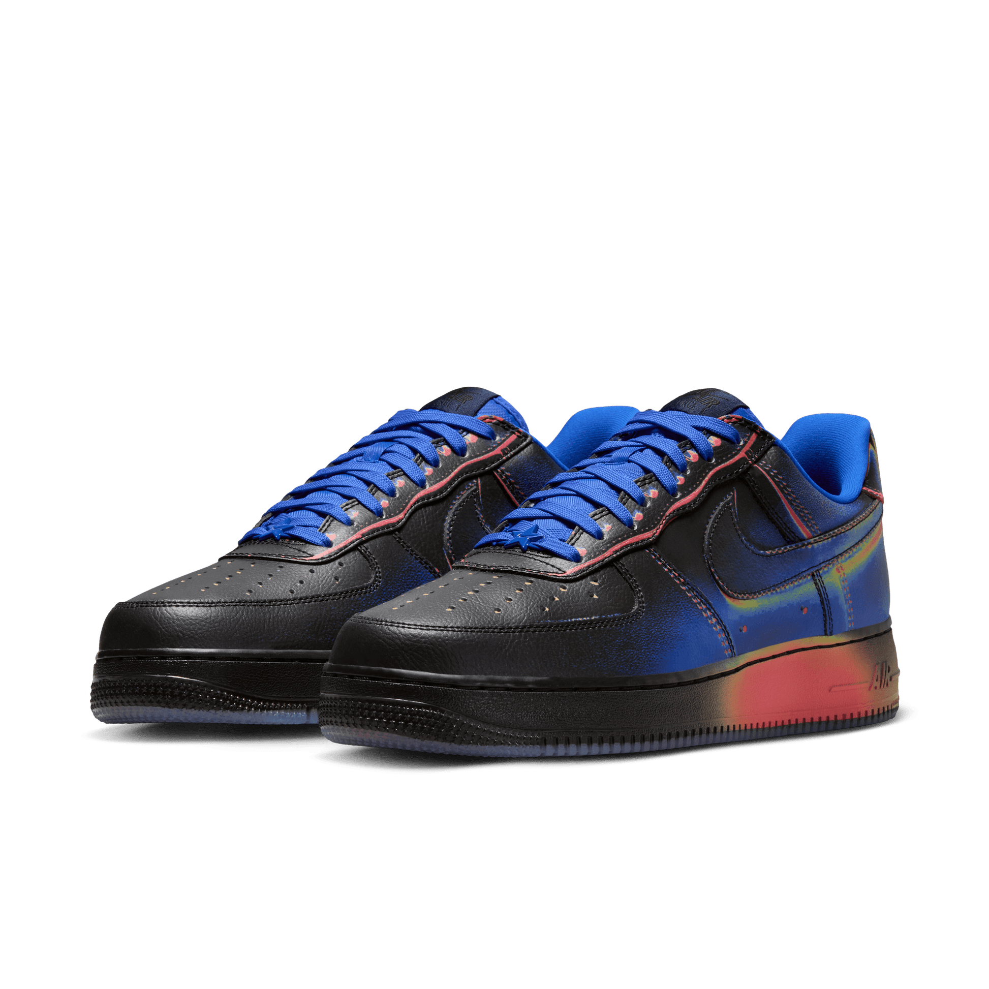 Men's Nike Air Force 1 Low Retro "Heat Map" - Black/Racer Blue/Volt Ice/Bright Crimson