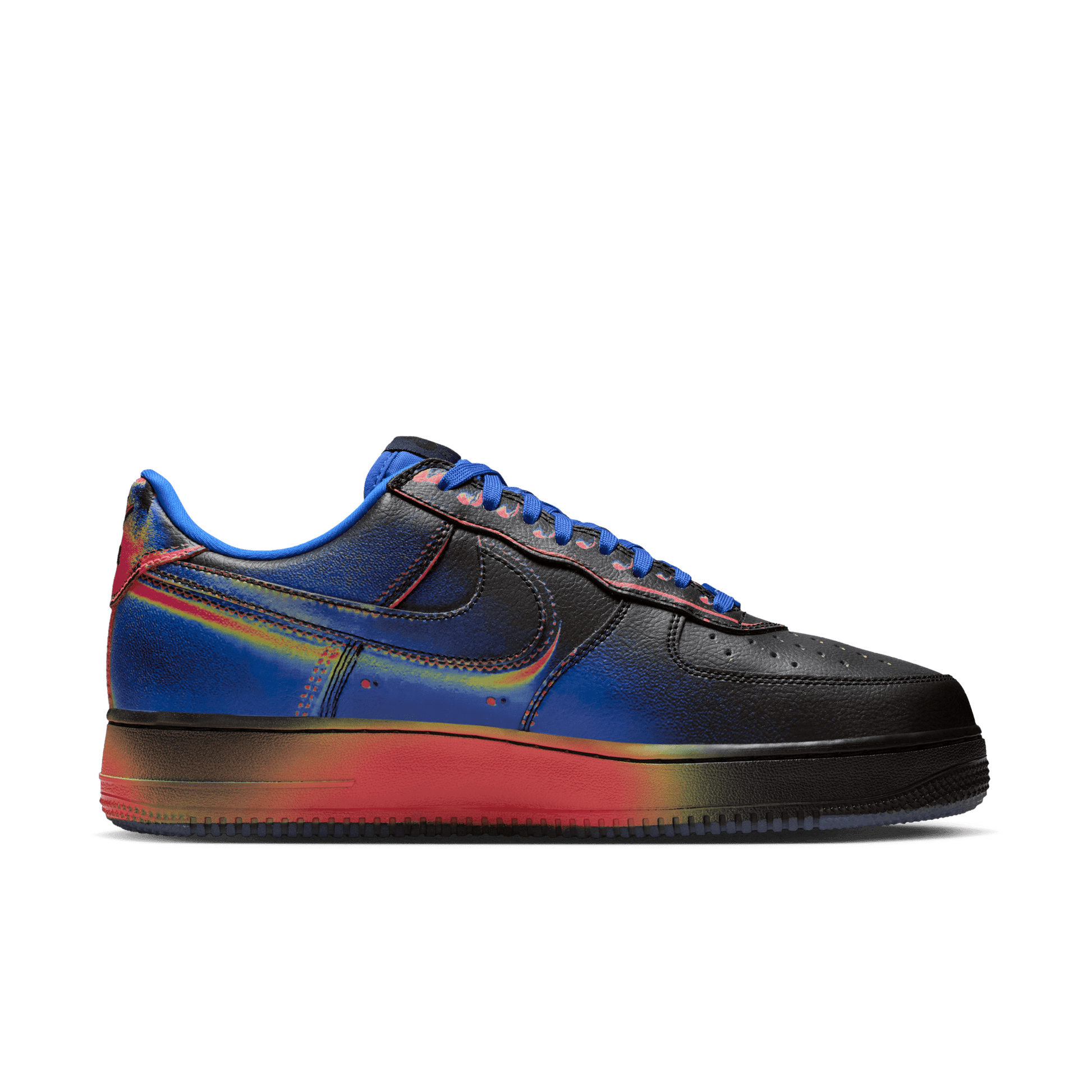 Men's Nike Air Force 1 Low Retro "Heat Map" - Black/Racer Blue/Volt Ice/Bright Crimson