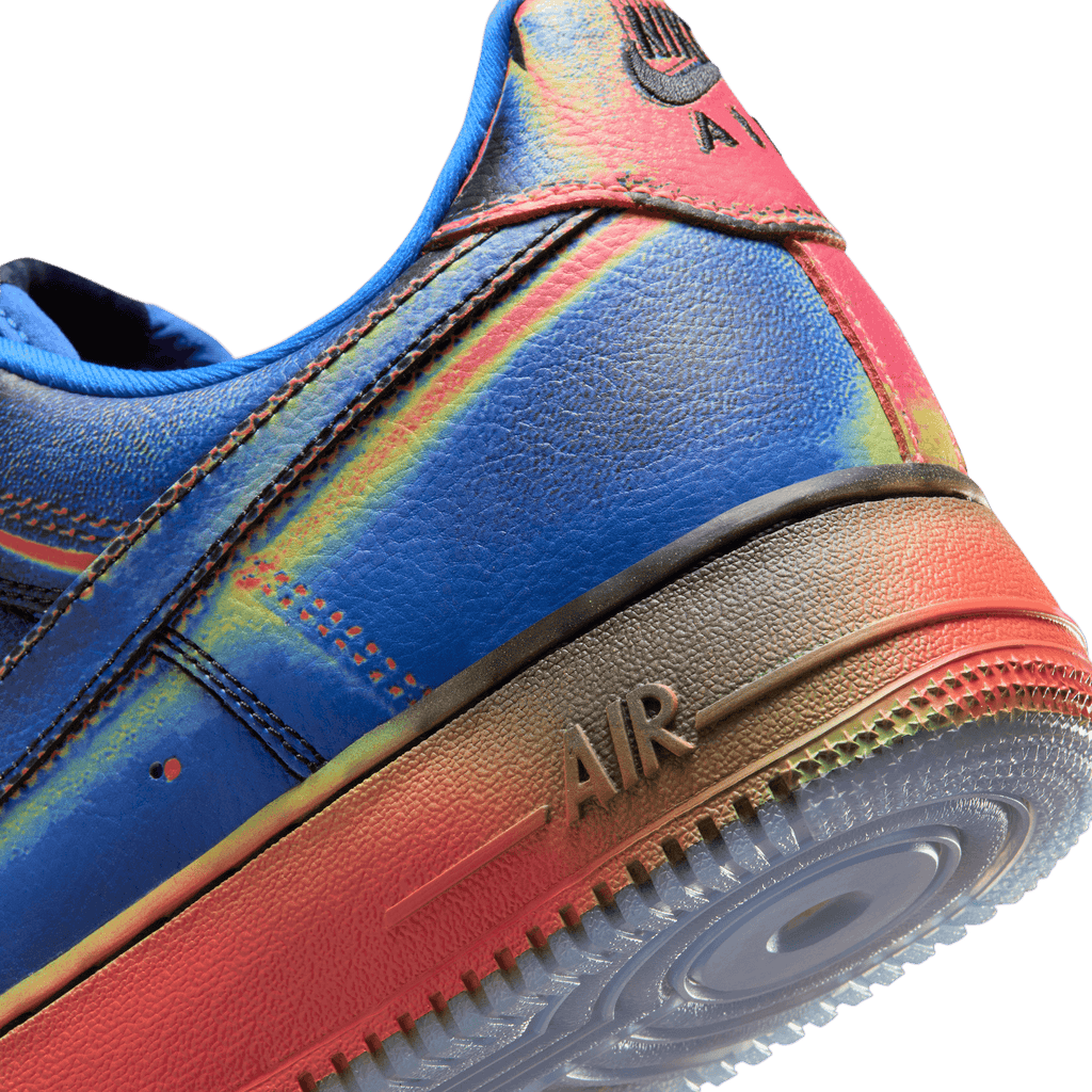 Men's Nike Air Force 1 Low Retro "Heat Map" - Black/Racer Blue/Volt Ice/Bright Crimson