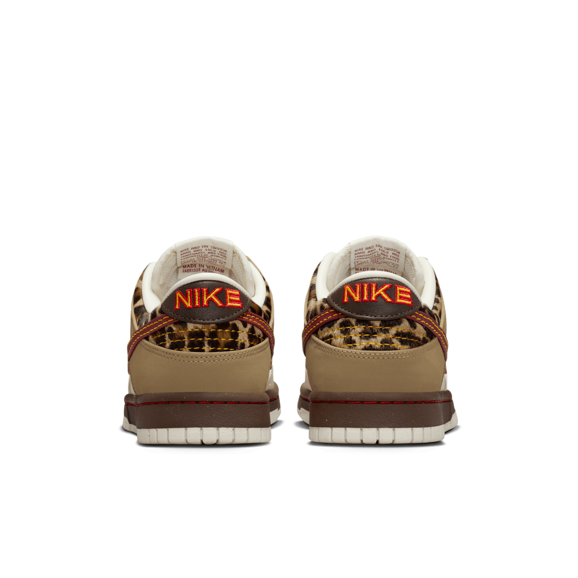 Women's Nike Dunk Low "Khaki Leopard" - Khaki/Team Red/Baroque Brown/Pearl White