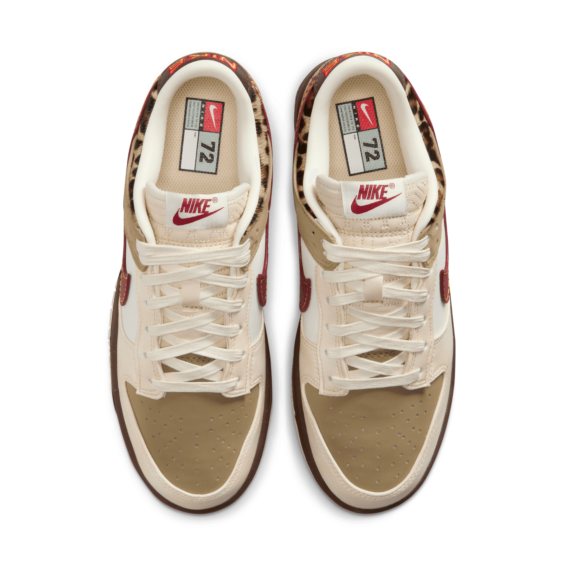 Women's Nike Dunk Low "Khaki Leopard" - Khaki/Team Red/Baroque Brown/Pearl White