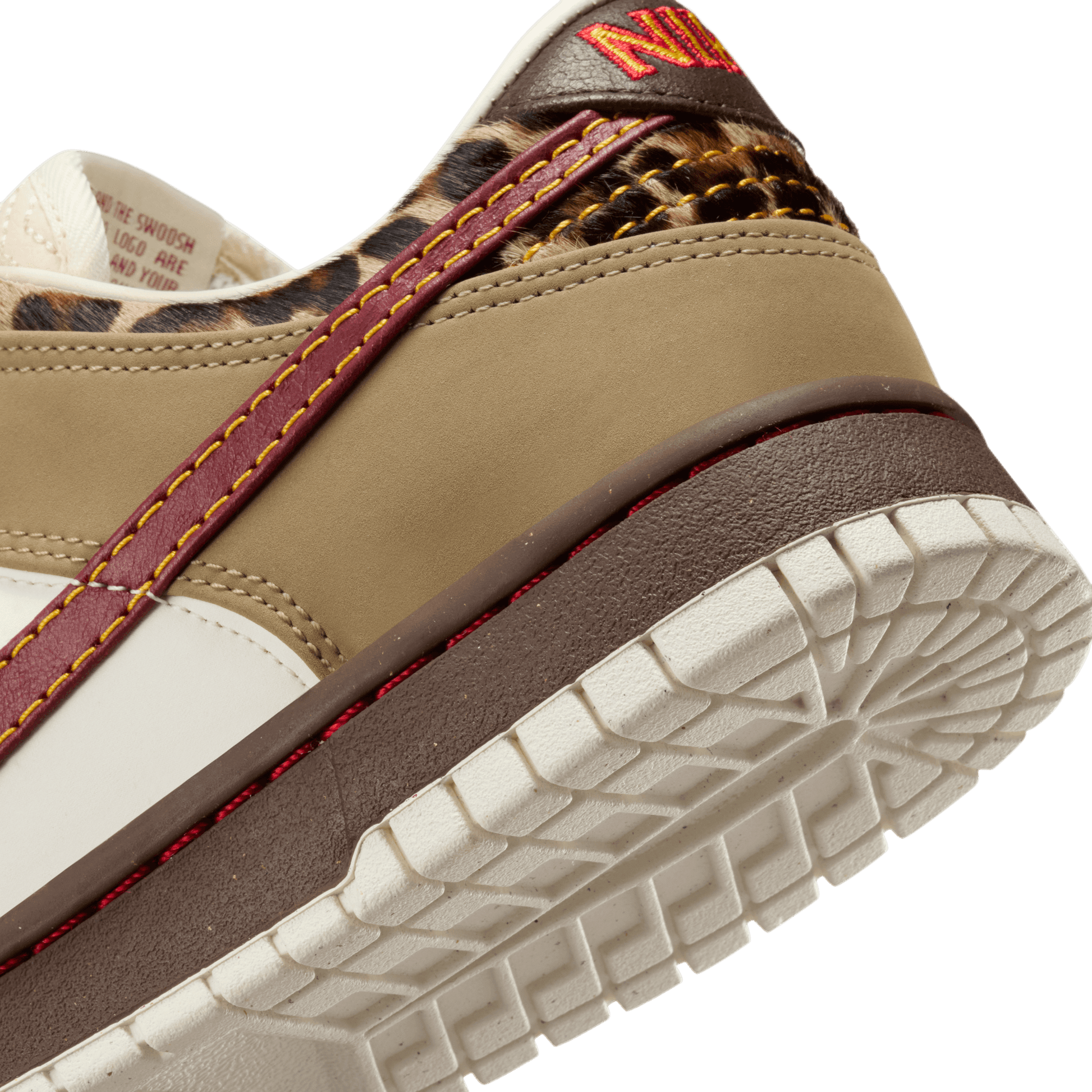 Women's Nike Dunk Low "Khaki Leopard" - Khaki/Team Red/Baroque Brown/Pearl White