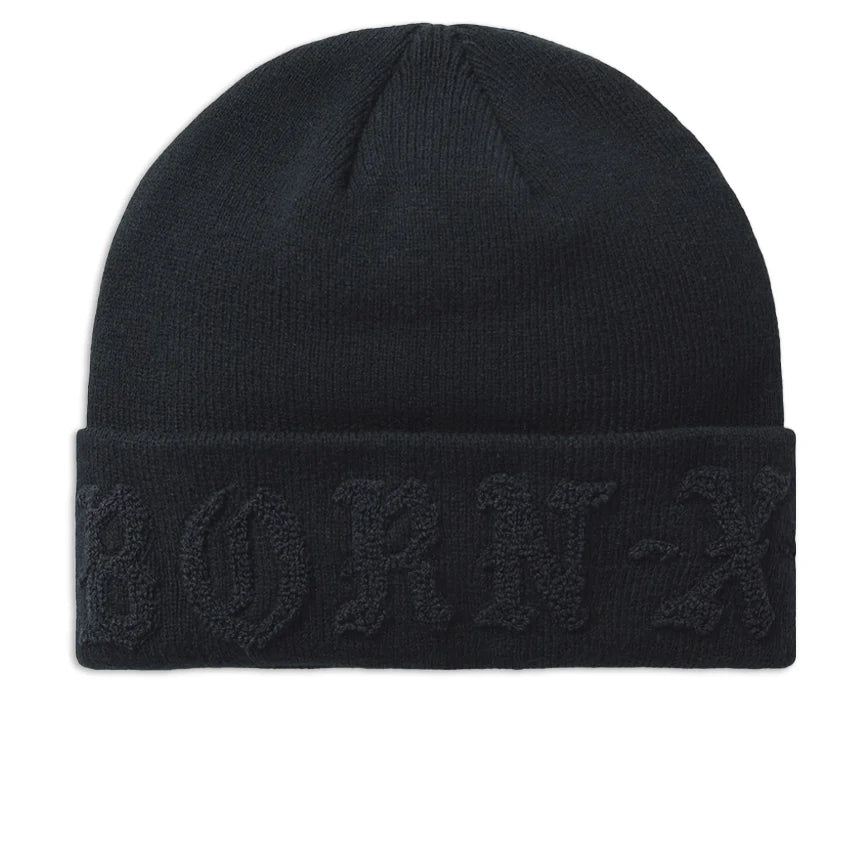 Born X Raised Tonal Knit Beanie - Black