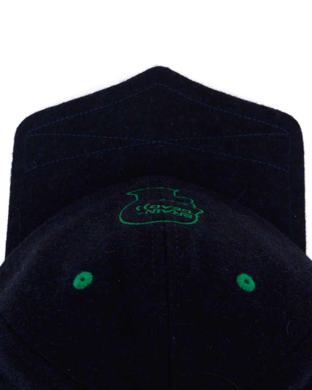 Brain Dead Batwing Logohead Flannel Hat - Navy