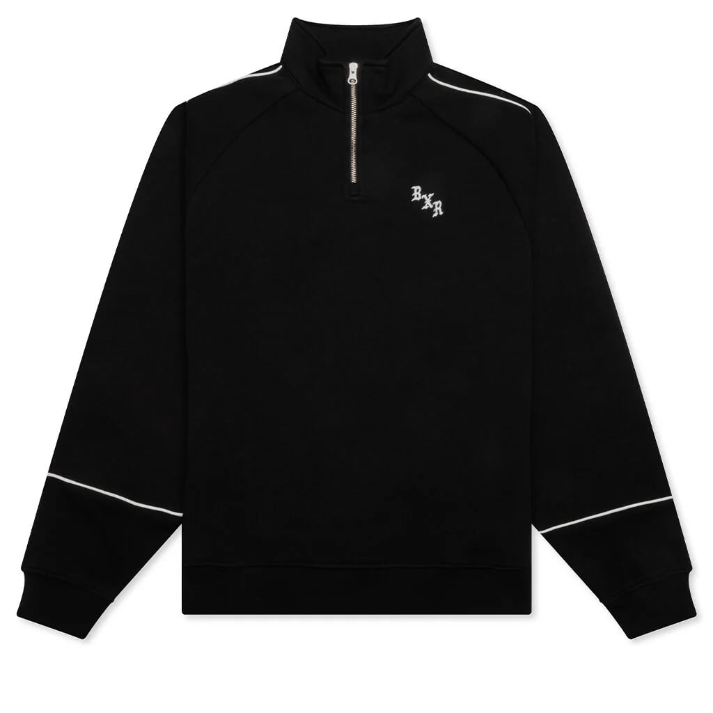 Born X Raised Piped Quarter Zip Sweater - Black