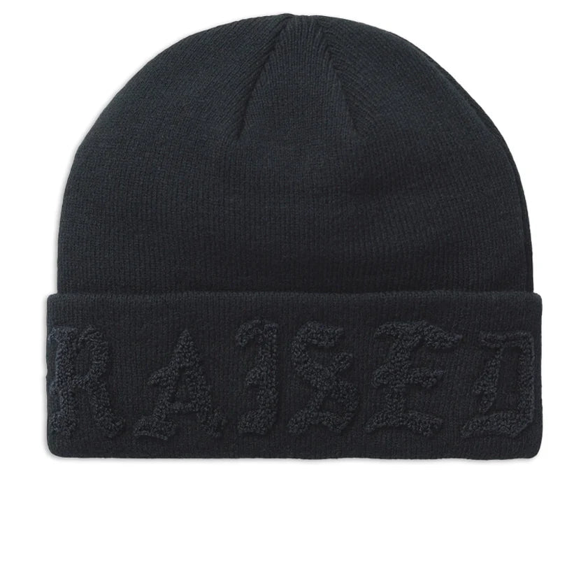 Born X Raised Tonal Knit Beanie - Black