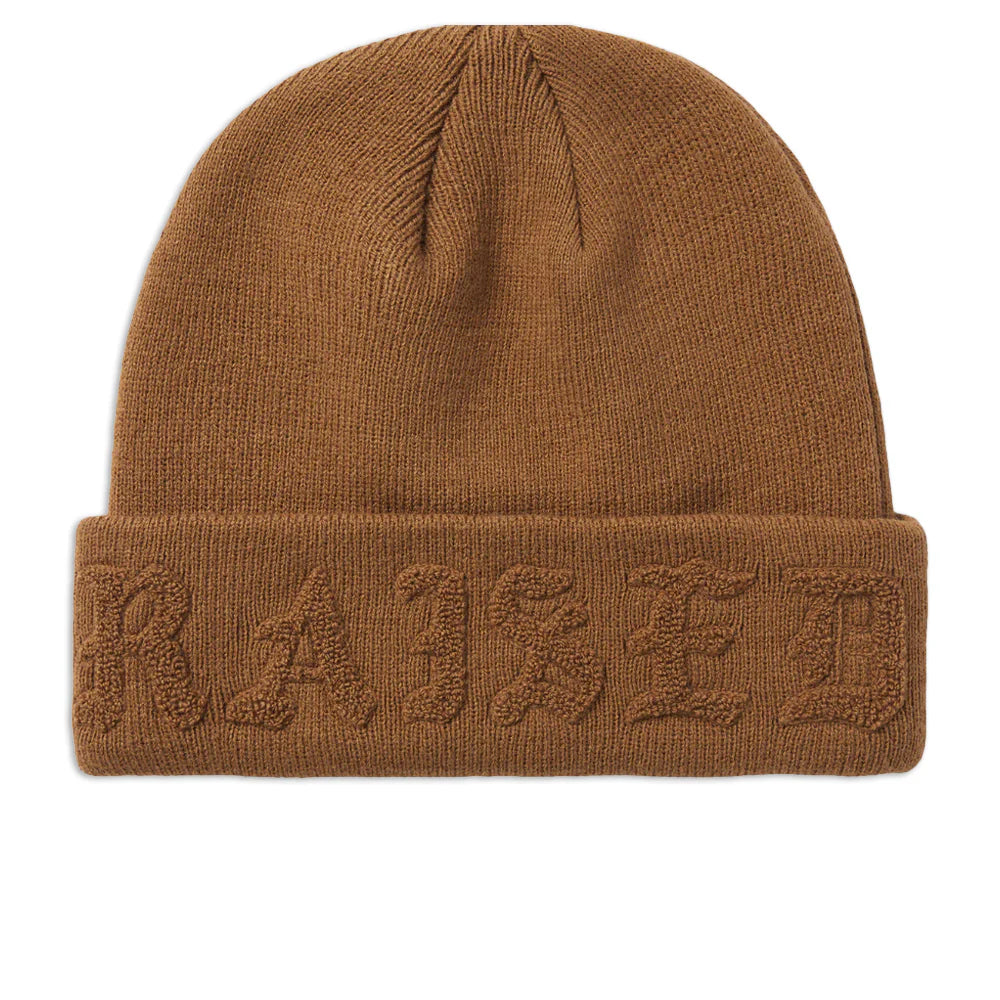 Born X Raised Tonal Knit Beanie - Brown