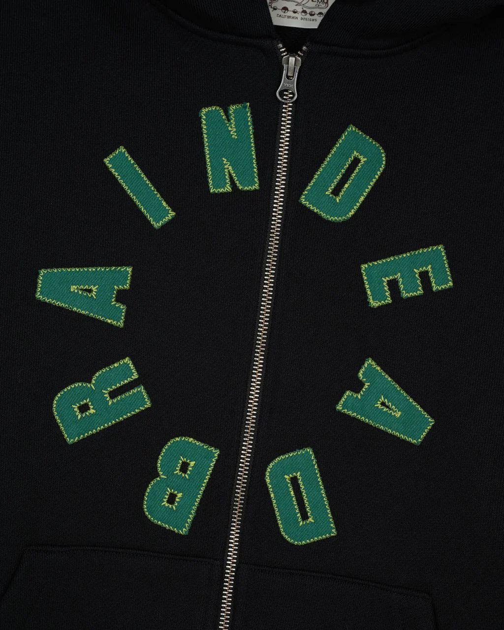 Brain Dead Collegiate Zip Up Hoodie - Black