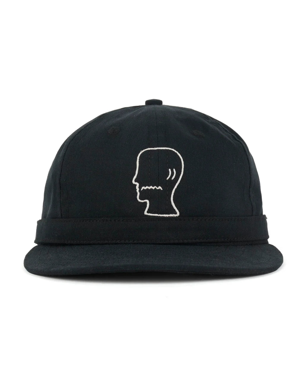 Brain Dead Extended Strap 6 Panel Logohead Hat - Black