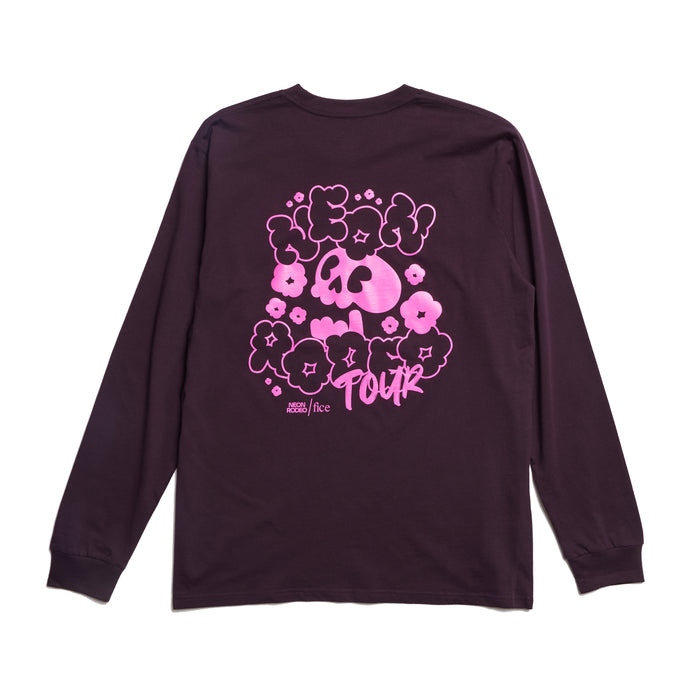 Neon Rodeo 2023 x Fice "Tour" Long Sleeve T-Shirt - Plum/Pink