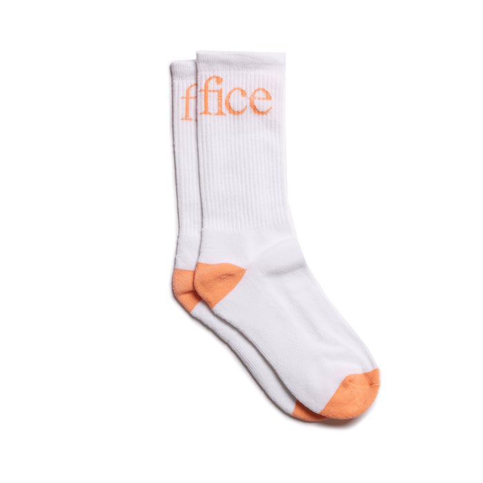 Fice Crew Socks - Peach/White