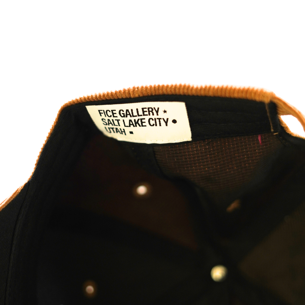 FICE "Let's Go Outside" Corduroy Cap - Camel/White