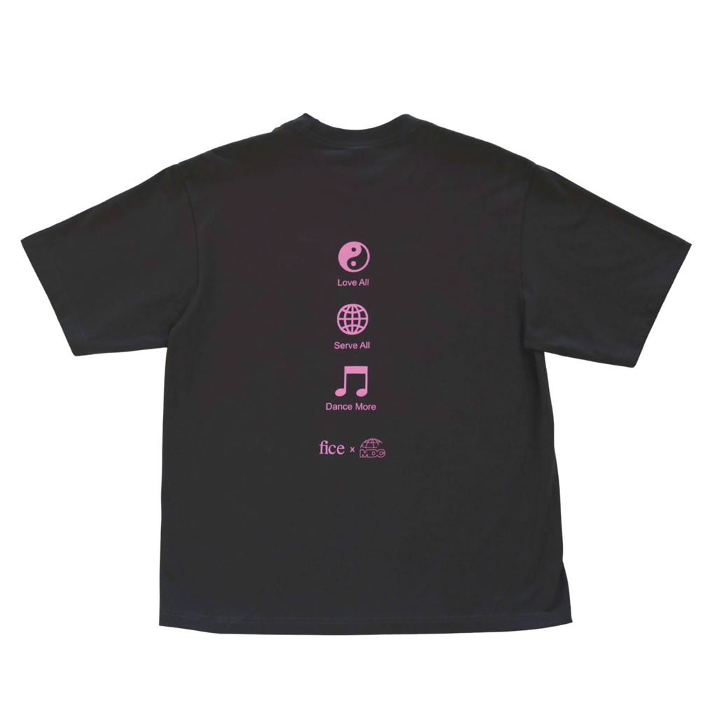 FICE x Millenium Dance Complex "Dance More" Tee - Vintage Black/Pink
