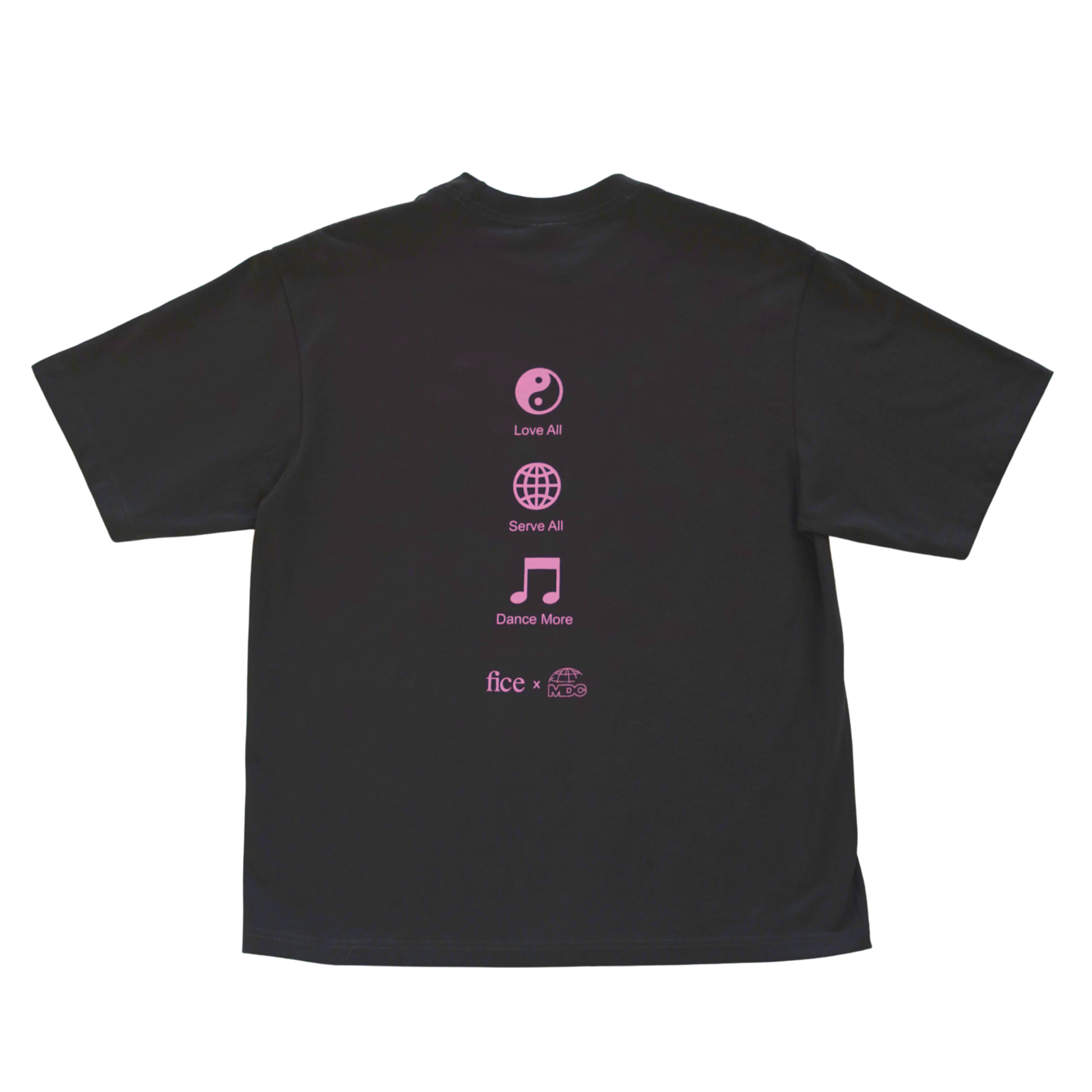 FICE x Millenium Dance Complex "Dance More" Tee - Vintage Black/Pink
