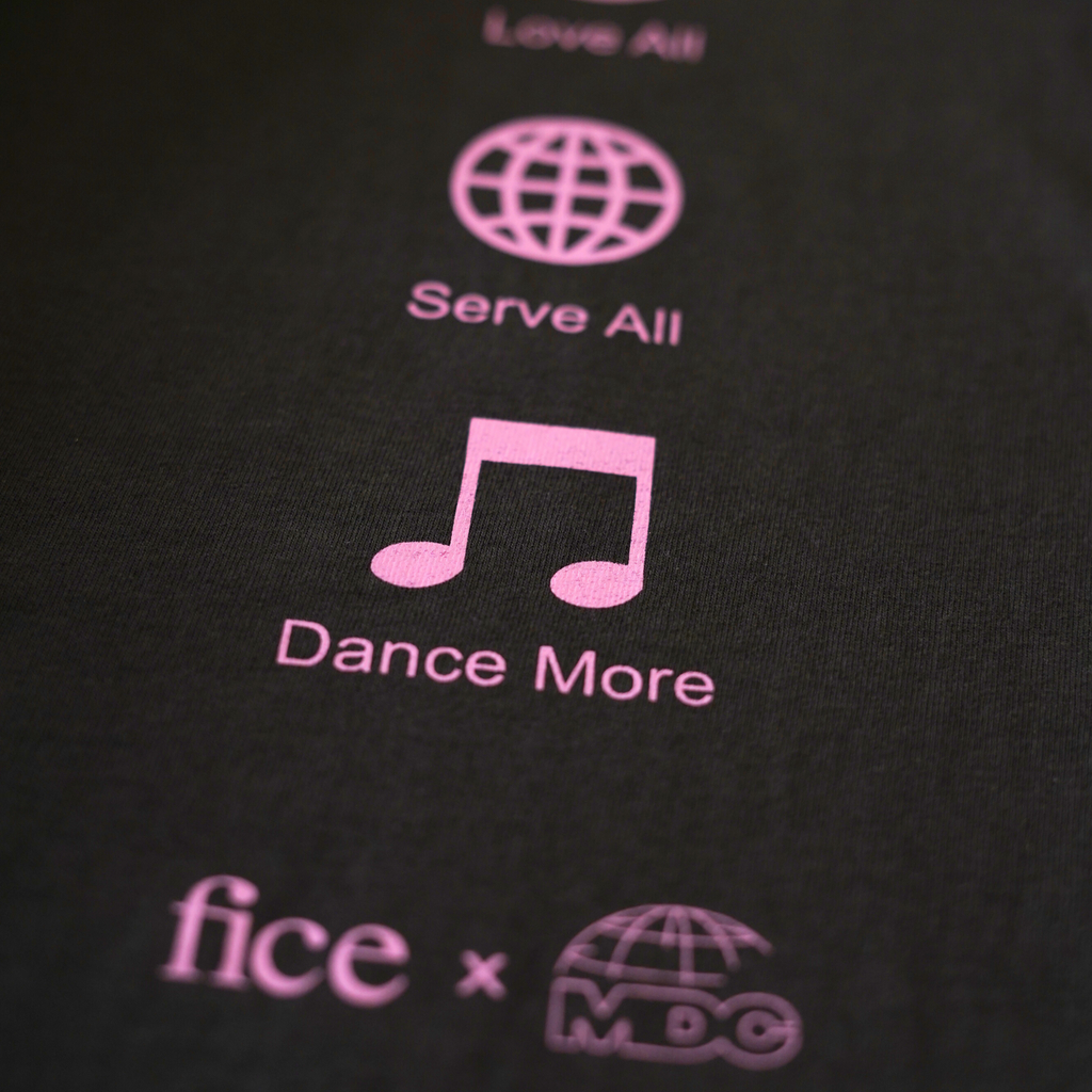 FICE x Millenium Dance Complex "Dance More" Tee - Vintage Black/Pink