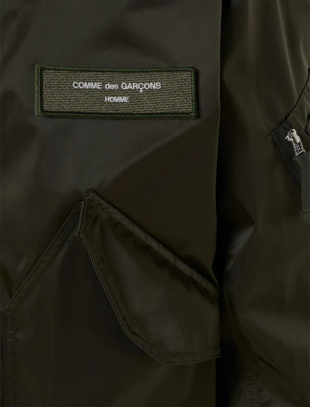 COMME des GARÇONS Homme Satin Bomber Jacket - Green/Khaki