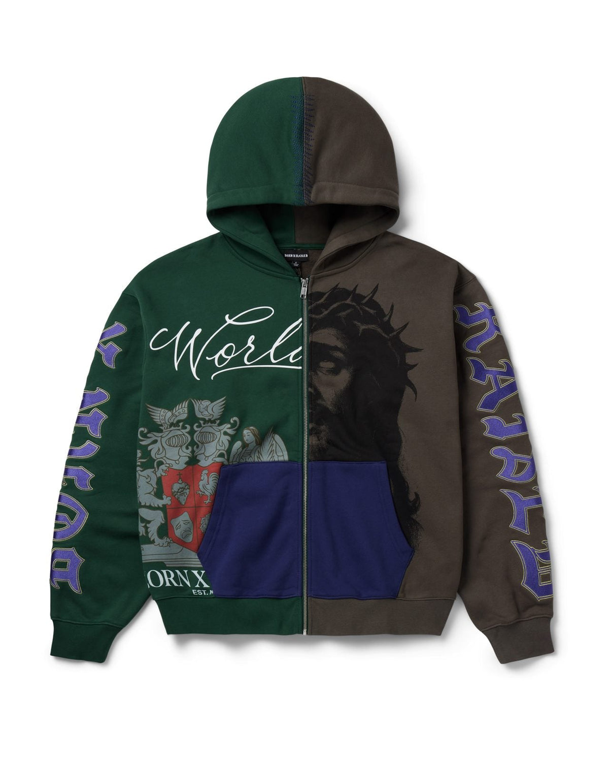 Born X Raised Mashup Zip Hoodie - Multi