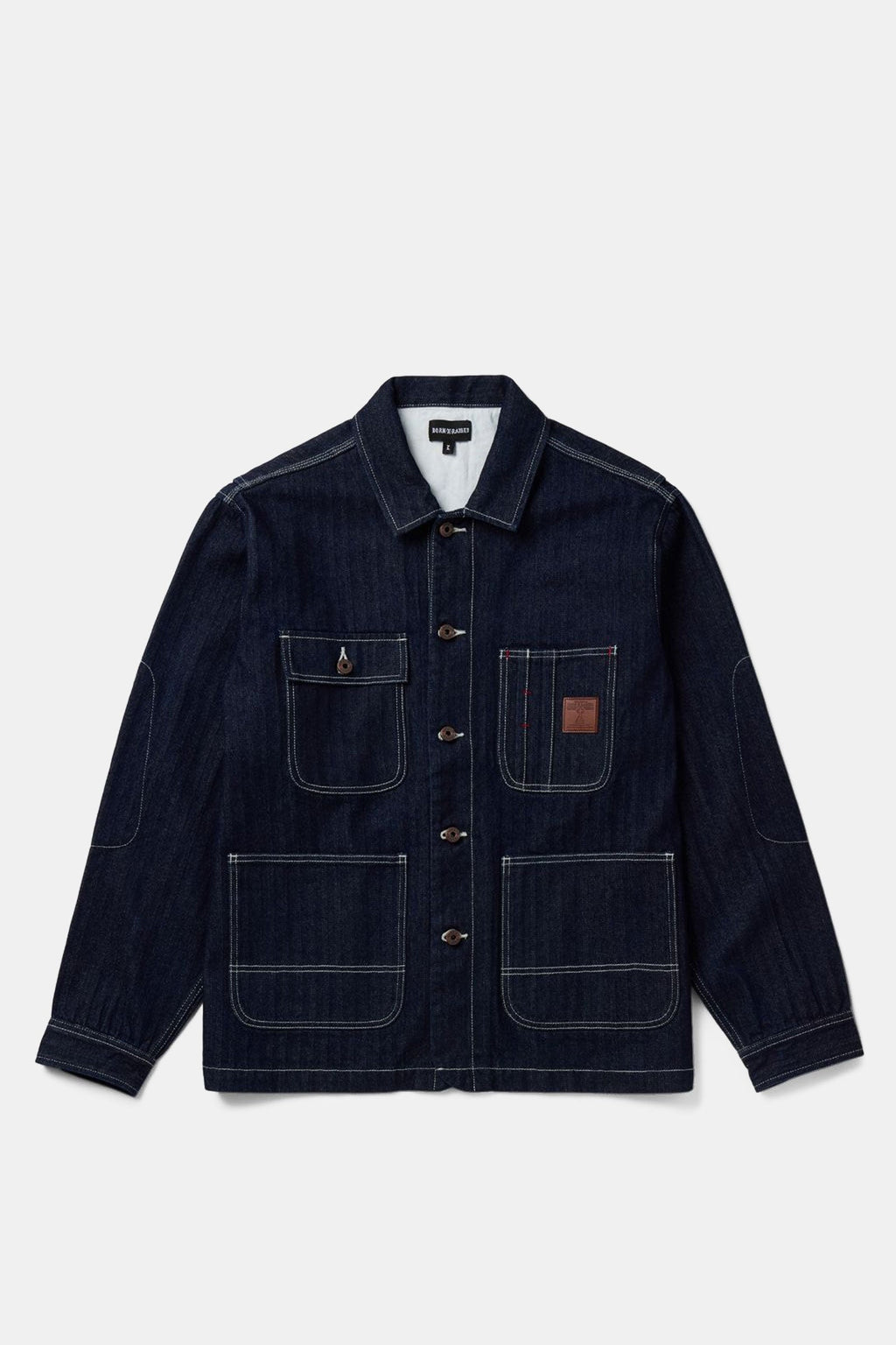 Born X Raised Herringbone Denim Chore Coat - Dark Indigo